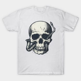 saxophone skull bohren & der club od gore T-Shirt